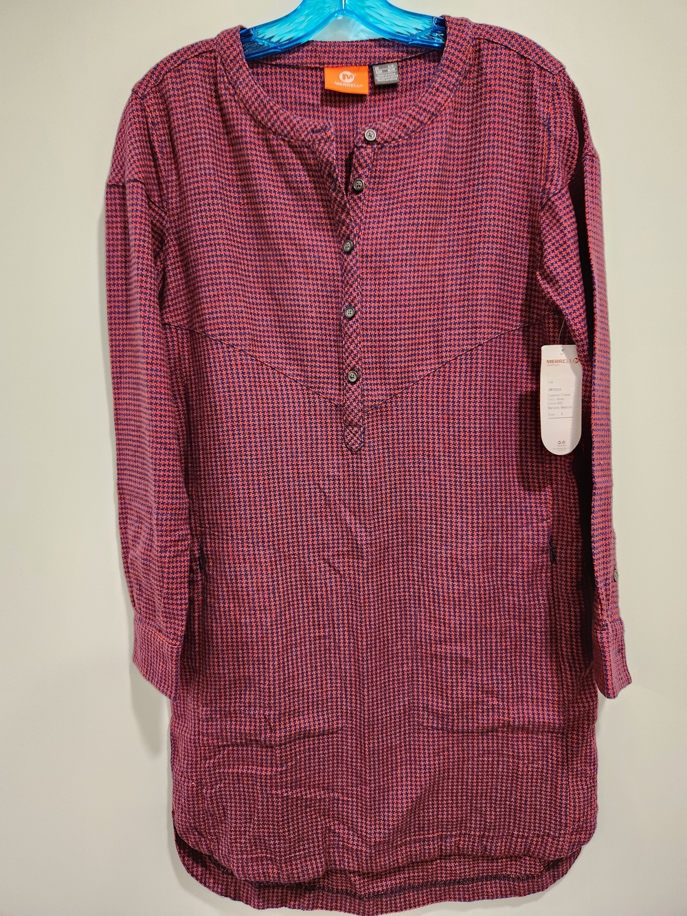 Merrell Long Sleeve Tunic Dress in Wine Pink